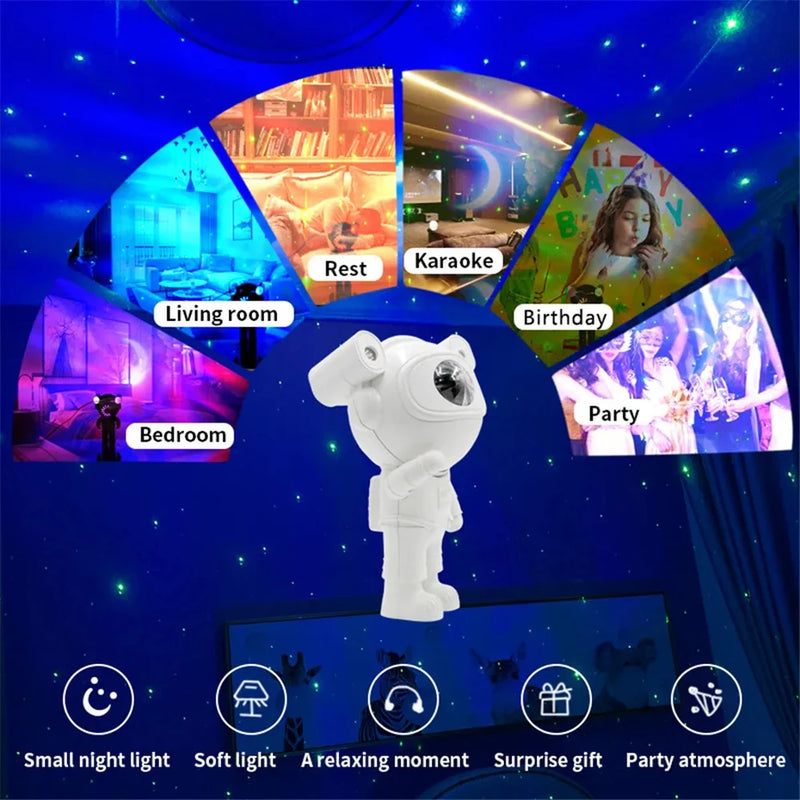 Bluetooth Astronaut Galaxy Projector Night Light Starry Sky Moon Star Led Bedroom Night Lamp Home Decorative Children Gifts