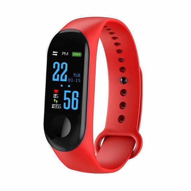 Smartwatch Tracker Fitness M3 - Sports Smartwatch relógio 020 AmploTech Vermelho 